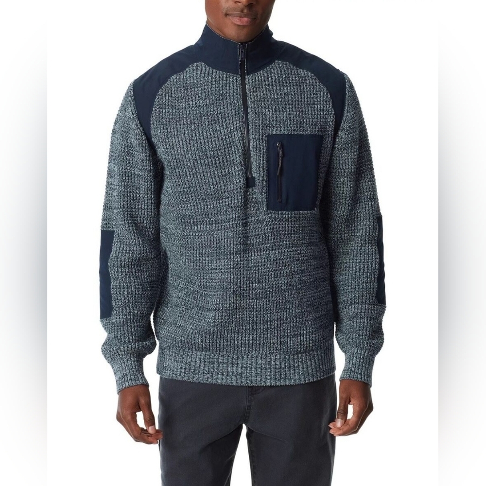 $99 BASS OUTDOOR Mens Quarter-Zip Long Sleeve Sweater